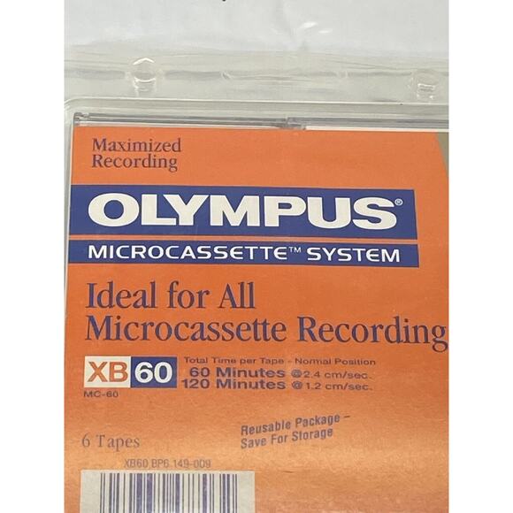 Olympus Microcassette Tapes XB60 6 Pk MC-60, 1 tape missing reusable package - Picture 8 of 9